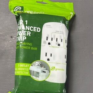 Greenlite 5 Outlet Advanced Power Strip Tier 1 Wall Mount Smart Surge Protector